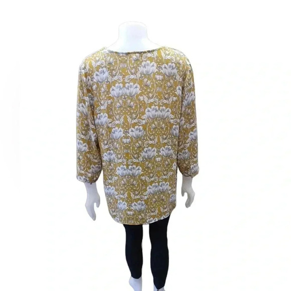 Banana Republic Yellow Grey Boho Tunic Blouse Size XL - Picture 4 of 10